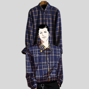 เสื้อเชิ้ตแขนยาวลายสก็อตโทนน้ำเงิน–เหลือง